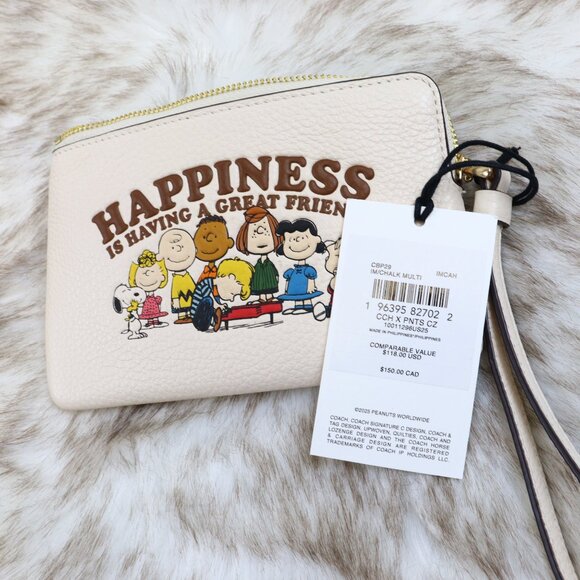 NWT Coach x Peanuts Corner Zip Wristlet CBP29 IMCAH Snoopy - Picture 10 of 10